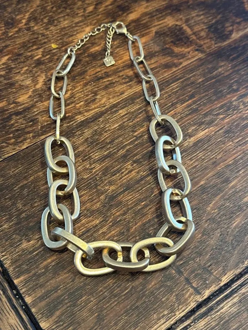 Parklane Carter Chunky Oval Link Necklace in Matte Gold